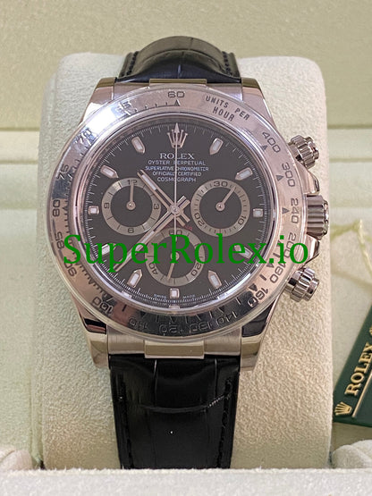 Rolex Cosmograph Daytona 40 White Gold Black Dial Ref.116519