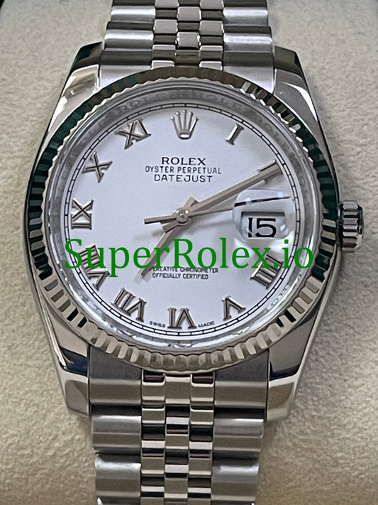Rolex Datejust 31 Steel White Gold White Roman Dial Ref.178274
