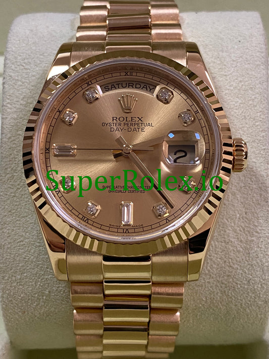 Rolex Day-Date 36MM Yellow Gold Diamond Dial Ref.118238