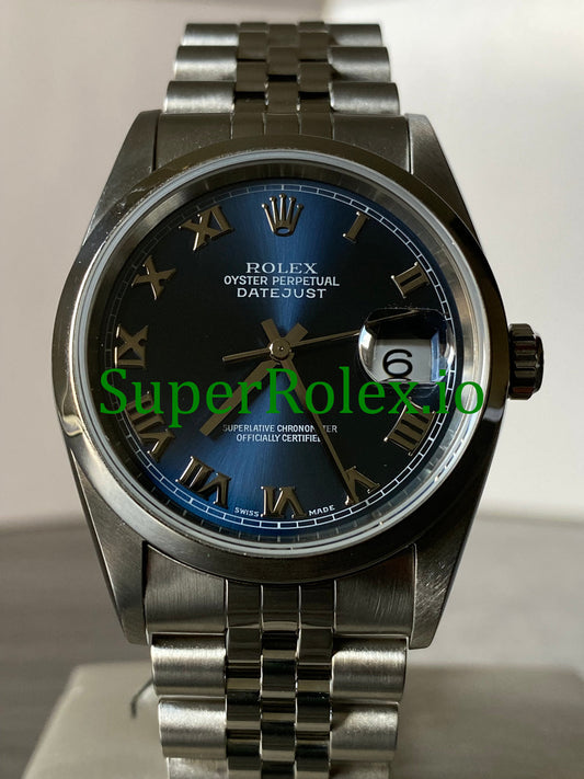 Rolex Datejust 36 Steel Blue Roman Dial Ref.16200