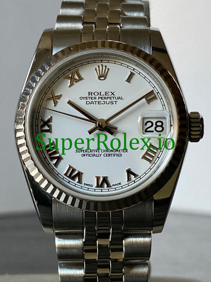 Rolex Datejust 31MM White Gold White Roman Dial Ref.78274