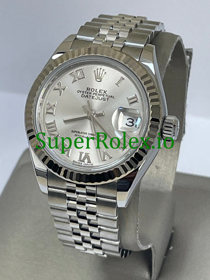 Rolex Lady-Datejust 28 Silver Roman Dial Ref.279174