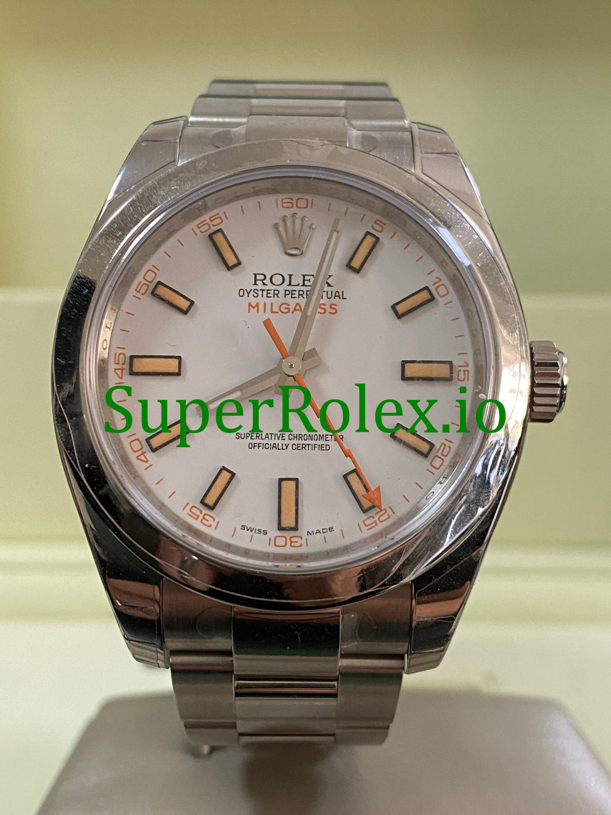 Rolex Milgauss Ref.116400 - M serial - White Dial u0026 Orange Accents