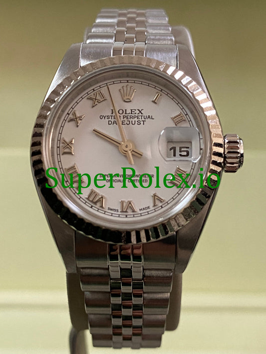 Rolex Lady-Datejust 26 Steel White Roman Dial Ref.79174