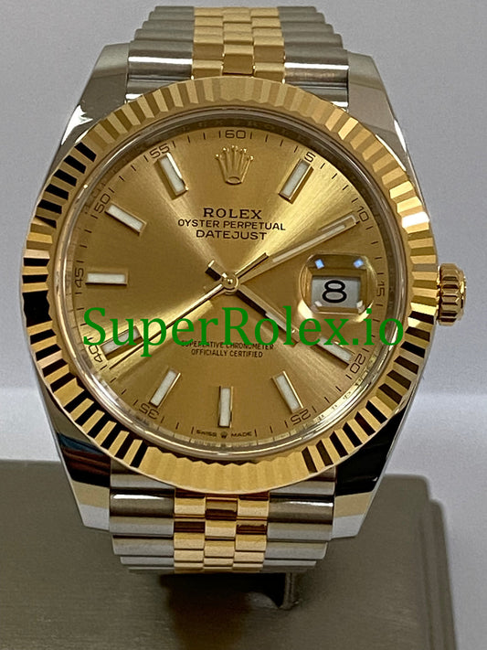 Rolex Datejust 41 Yellow Gold Champagne Index Dial  Ref.126333
