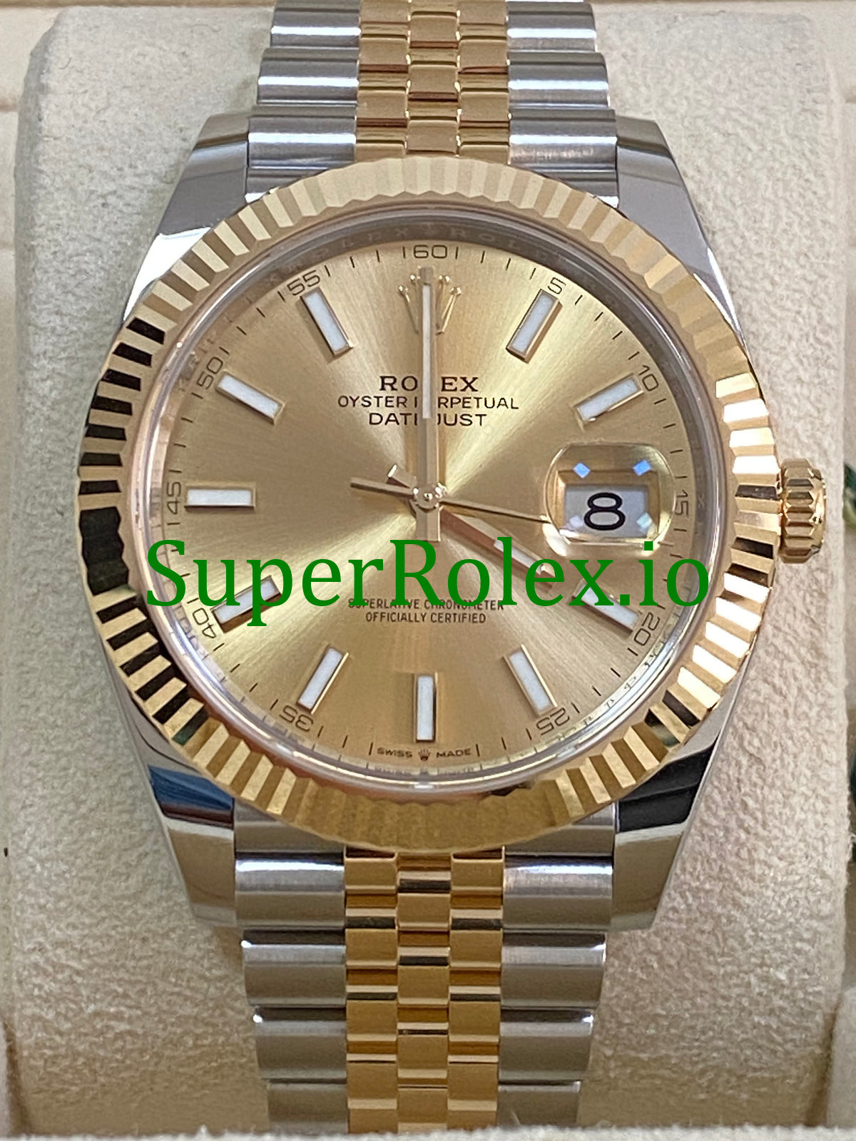 Rolex Datejust 41 Yellow Gold Champagne Index Dial  Ref.126333