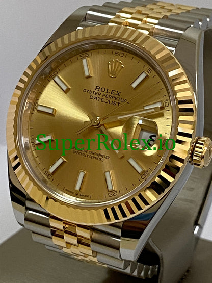 Rolex Datejust 41 Yellow Gold Champagne Index Dial  Ref.126333