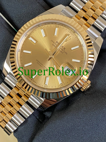 Rolex Datejust 41 Yellow Gold Champagne Index Dial  Ref.126333