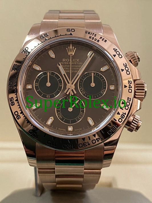 Rolex Cosmograph Daytona 40 Everose Gold Chocolate Index Dial  Ref.116505