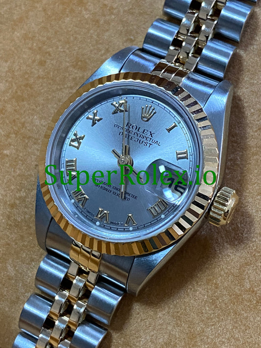 Rolex Lady-Datejust 26MM Two Tone Silver Roman Dial Ref.69173