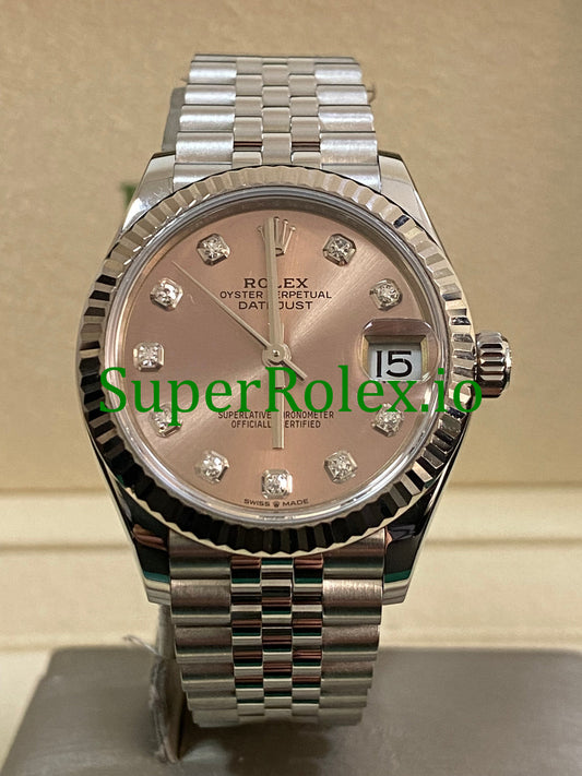 Rolex Datejust 31 Steel and White Gold Pink Diamond Dial Ref.278274