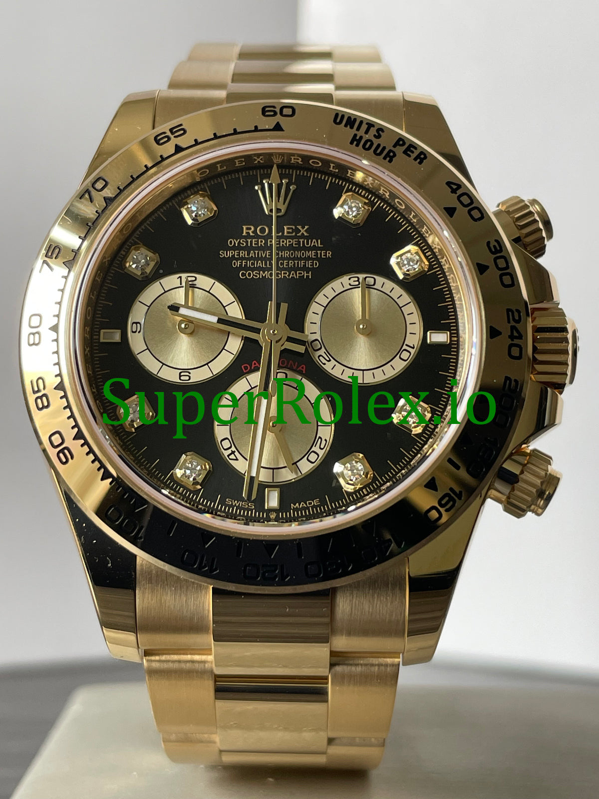 Rolex Cosmograph Daytona 40 Yellow Gold Black Diamond Dial Ref.126508