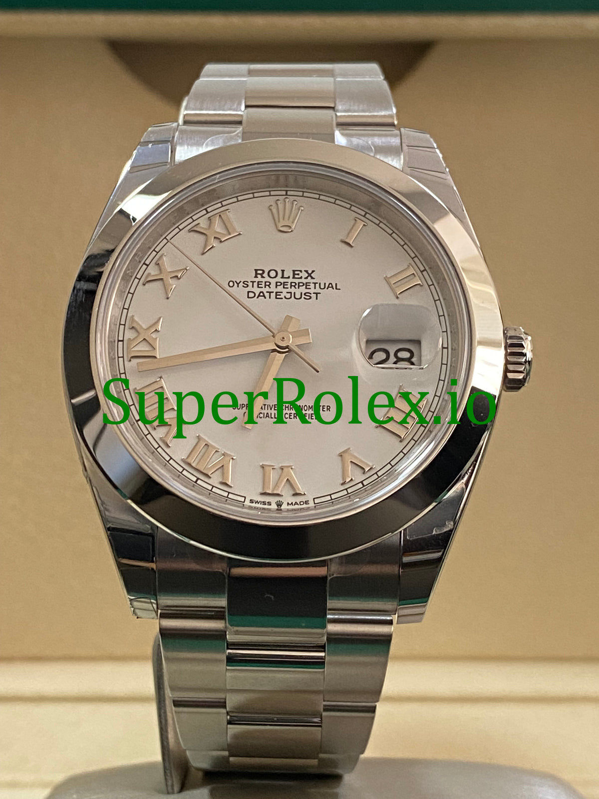 Rolex Datejust 41 Steel White Roman Dial Ref.126300