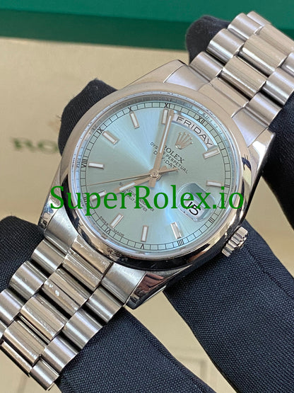 Rolex Platinum Day-Date 36 Ice Blue Dial Ref.118206