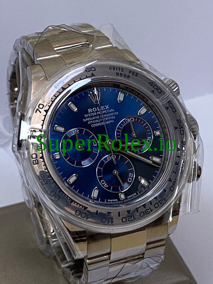 Rolex Cosmograph Daytona 40 White Gold Blue Index Dial Ref.116509