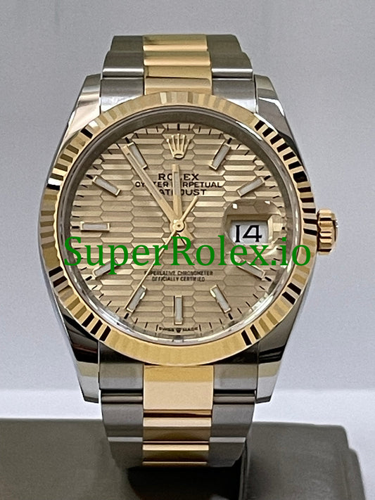 Rolex Datejust 36 Yellow Gold Golden Motif Dial Ref.126233
