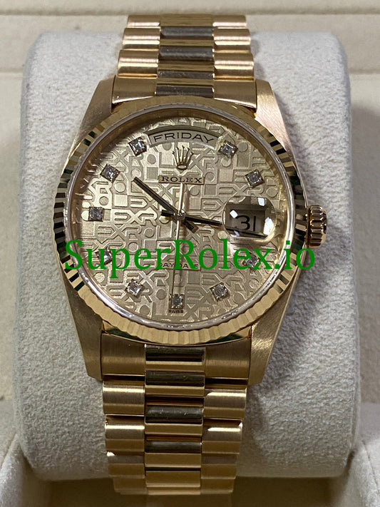 Rolex Day-Date 36MM Yellow Gold Diamond Dial Ref.18238